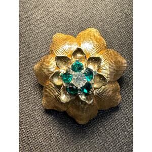Marcel Boucher Gold Tone Flower Brooch Signed